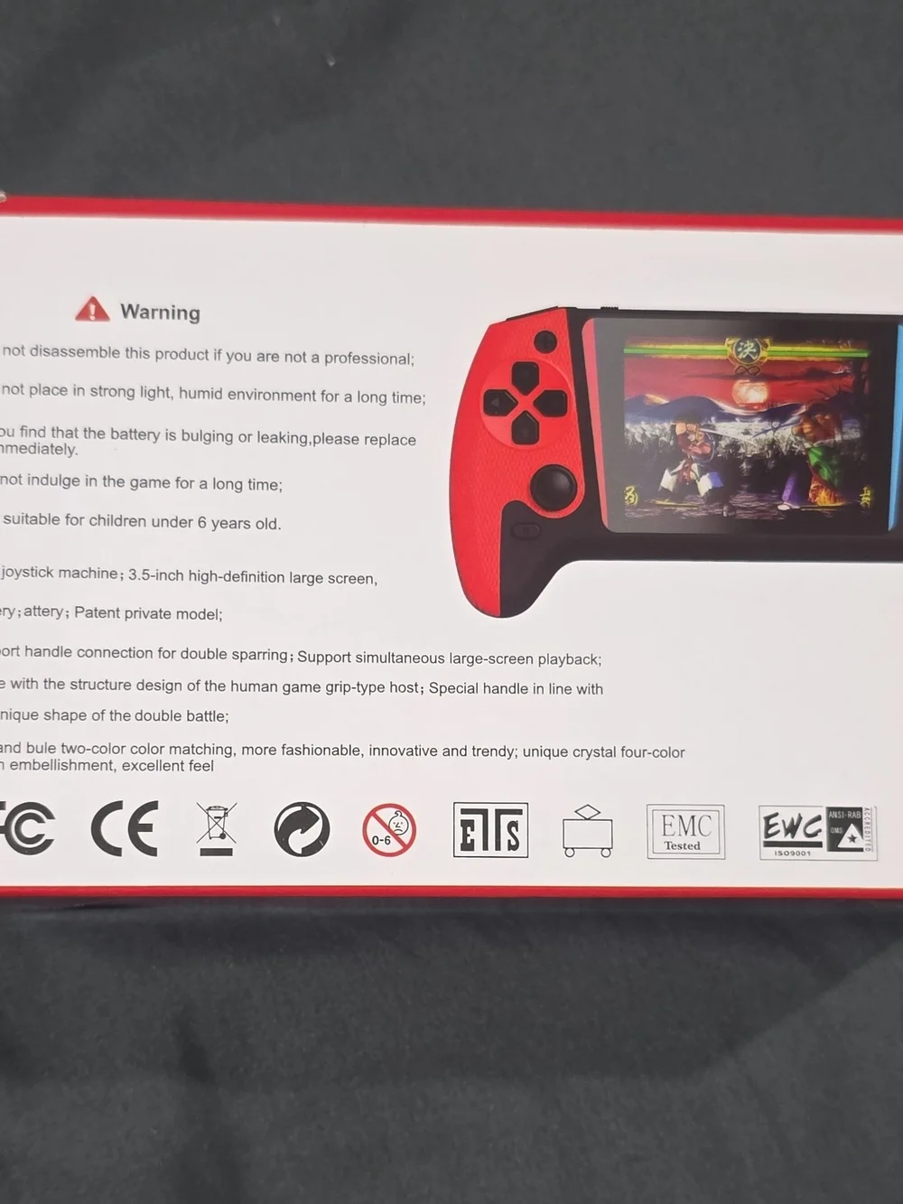 Handheld Gaming Console - Red & Blue Portable Game Player